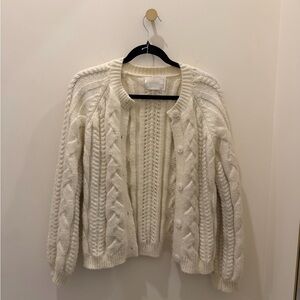 Cream Cable Knit Cardigan
